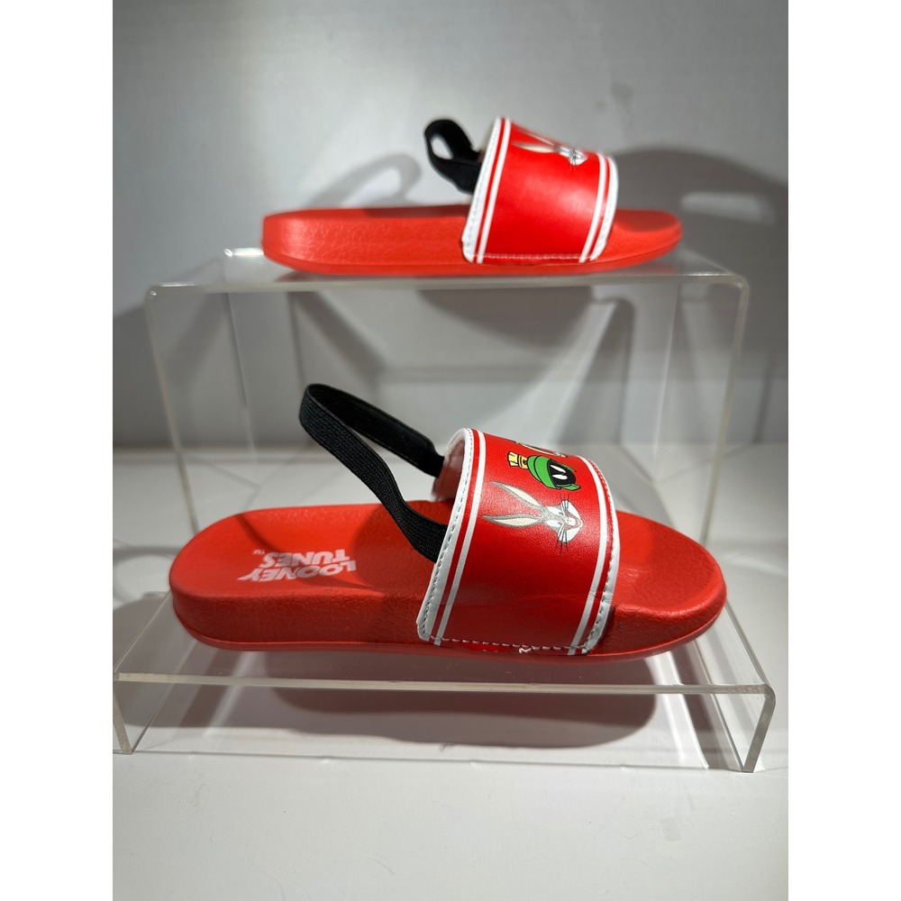 LooneyTunes Toddler Red Slides with Backstrap 27 (10.5) - Picture 3 of 6